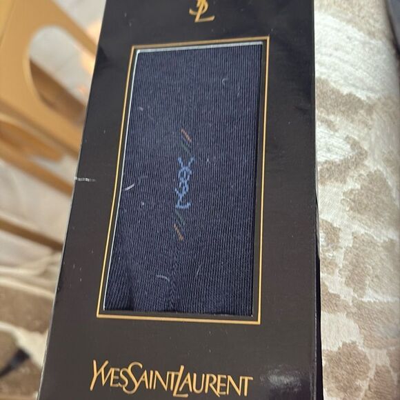 Yves Saint Laurent Mens Dress Socks - Blue - New in Sealed Box - Picture 2 of 2